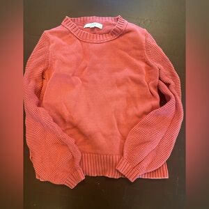 Crew neck balloon sleeve sweater